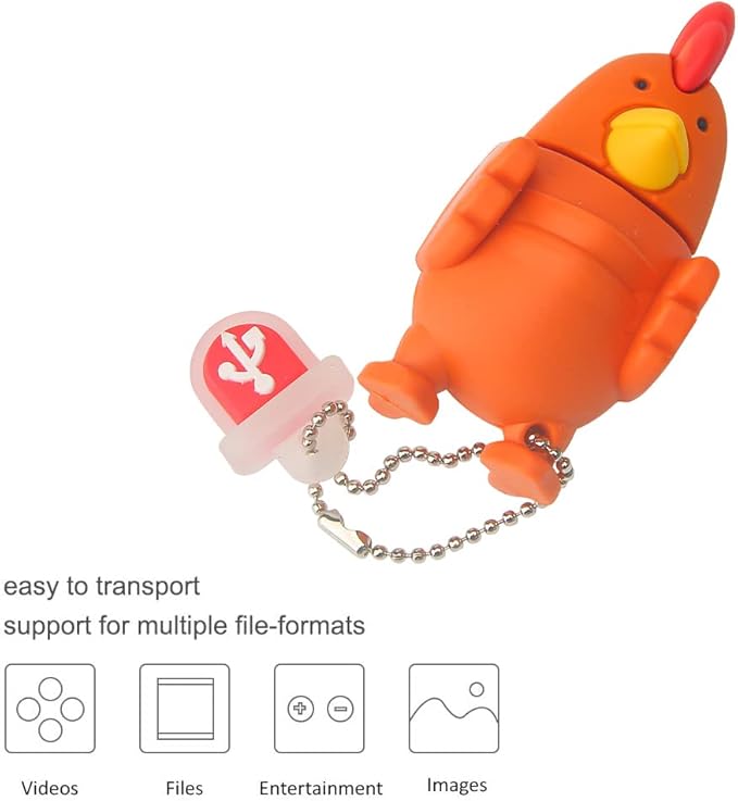 5 x 8GB Cute Animals USB Flash Drive, Cartoon Pig Shape Thumb Drive Rabbit Flash Drive Rat Memory Stick Chicken Jump Drive Snake Pendrive Gift for Kids, Teacher, Friends
