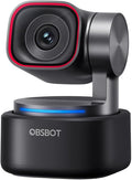 OBSBOT Tiny 3 AI-Powered Spatial Audio 4K Webcam, AI Tracking PTZ Camera with 1/1.28" Sensor, Tri-Mic, Voice & Gesture Control, 120FPS, HDR, Web Cam for PC, Laptop, Streaming, Meeting, Switch 2, etc.