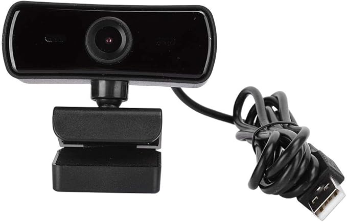 PUSOKEI 4K USB Webcam with Microphone, 360 Rotation, AutoFocus for Zoom/Skype/, Recording, Conferencing