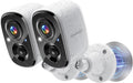 2K Wireless Security Cameras - Outdoor WiFi Security Cameras Color Night Vision, AI/PIR Detection, 2-Way Talk, Cloud/SD, Weatherproof, Battery Powered Outdoor Cameras (White-2)