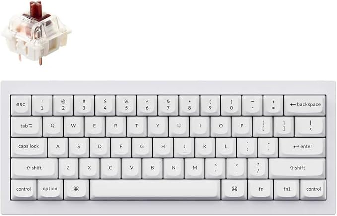Keychron Q4 Wired Custom Mechanical Keyboard, QMK/VIA Programmable Macro, Full Aluminum, Hot-Swappable Gateron G Pro Brown Switch, 60% Layout Double Gasket Compatible with Mac and Windows - White