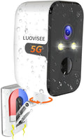 Luovisee Security Cameras Wireless Outdoor, 2.4G/5G WiFi Magnetic Battery Powered Indoor Cameras for Home Security with Motion Detection,Spotlight Color Night Vision,PIR Siren,SD/Cloud Storage