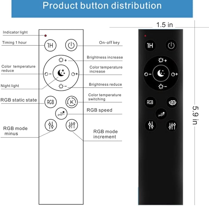 RGBCW E26 Smart Light LED Bulb with a 2.4GHz Remote Control 12W 1000lm Color Changing for Bedroom, Mood Soothing,100W Equivalent,Dimmable 1% to 100% 3000-6500K,2 Bulb & 1Remote