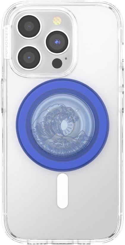 PopSockets Phone Grip for MagSafe, Magnetic Holder, Phone Stand, Blue - Translucent Ocean