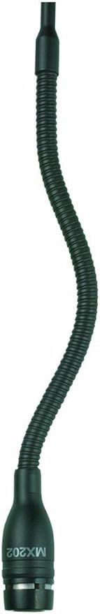 Shure Microflex MX202 Overhead Microphone - Black, Supercardioid Condenser Mic with 3 Pin XLR Connector, Preamp Included (MX202B/S)