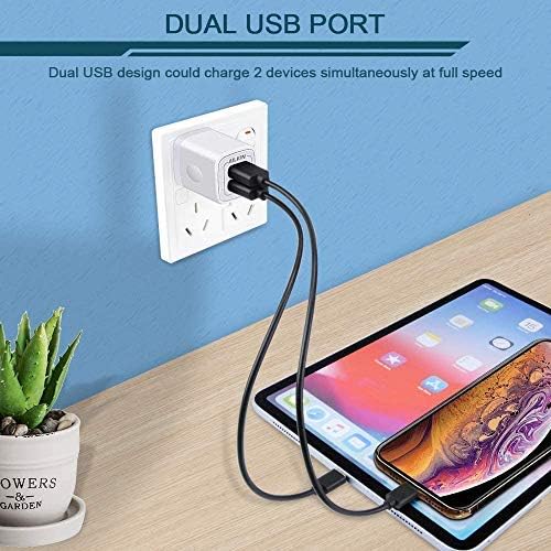5Pack USB Wall Charger, Charger Adapter, AILKIN 2.1Amp Dual Port Quick Charge Plug Cube for iPhone 17/Air/16e/16/15/14/13/12/SE/11 Pro Max, Samsung Galaxy, Moto, Kindle Fire Charging Box Block