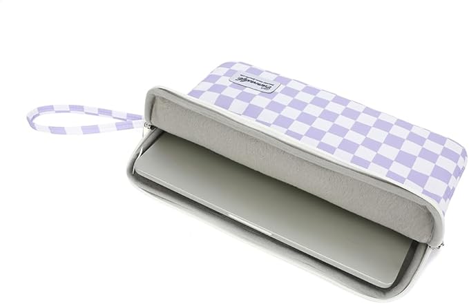 Canvaslife Laptop Sleeve Case Cover with Pocket for MacBook Pro 14 inch and 14 inch-14.4 inch HP, Lenovo, Dell, ASUS, Acer Notebook Computer (Purple Checker)