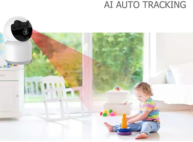 Home Security Camera, Tuya 3MP Indoor Pan-Tilt Smart Camera for Baby & Pet with Motion Tracking, 2-Way Audio, IR Night Vision, Siren, Compatible with Alexa & Google Home, 2.4GHz WiFi