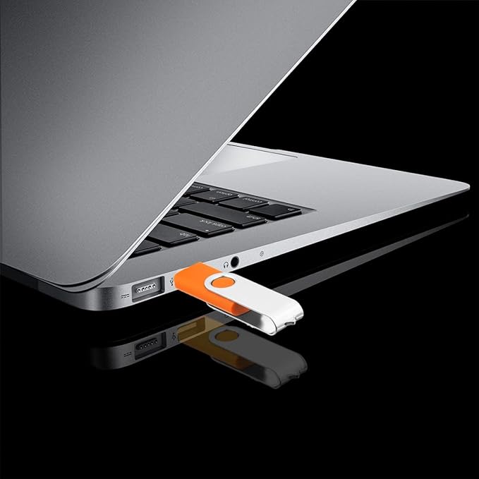 1GB USB Flash Drive 1PCS, EASTBULL USB 2.0 Thumb Drive Swivel USB Stick Memory Stick Metal Thumb Drive (Orange)