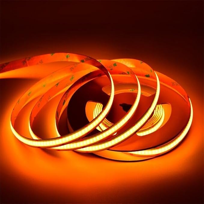 16.4FT5M COB Flexible LED Strip Light DC12V24V 528ledsm Bendable Tape (24V, Orange)