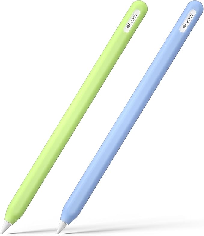 Hi Color Silicone Pencil Cover for Apple Pencil 2nd/Apple Pencil Pro Cover Case Sleeve Ipad Pencil Protective Cover(Glow Green+Glow Blue)