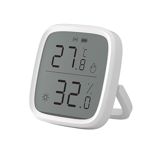 SONOFF Zigbee Indoor Temperature Humidity Sensor, SNZB-02D LCD Zigbee Thermometer Hygrometer, Works with Alexa & Google Home for Remote Monitoring and Home Automation, ZigBee 3.0 Hub Required, 1-Pack