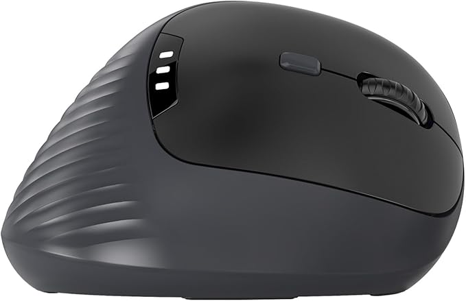 PYP Ergonomic Vertical Wireless Mouse, Bluetooth 5.2/5.0 & 2.4G Tri-Mode, Type-C Rechargeable with Power Display, 6-Level Adjustable 8,000 DPI, Lightweight Quiet Click for Laptop Mac - Black