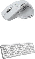 Logitech MX Master 4 for Mac Ergonomic Wireless Bluetooth Mouse with Haptic Feedback + MX Keys S for Mac Wireless Bluetooth Keyboard with Backlit Low Profile Keys - USB-C, MacOS, iPad OS-White Silver