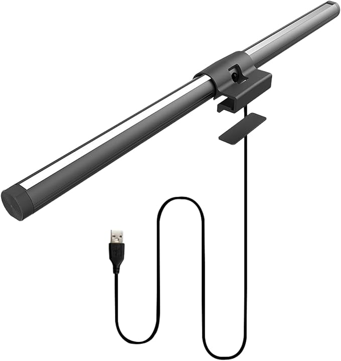 Monitor Light Bar Adjustable Lamp | 3-Color Adjustable Anti-Glare Screen Light for Computer Monitors—Ideal for Office, Home, Dorm, College, Workbench, Cubicle, and Desk Setups