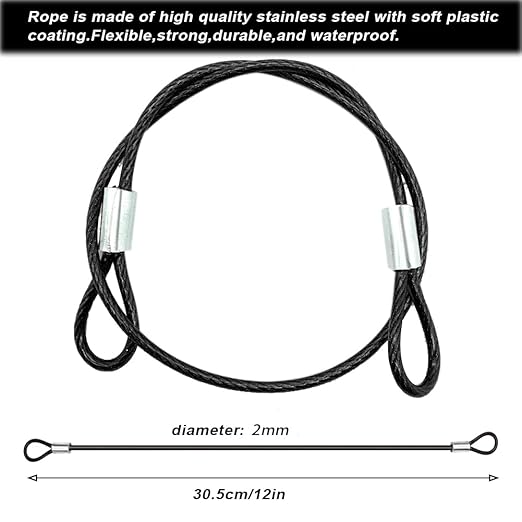 20 Pack Safety Stainless Steel Tethers,Coated Security Tether Lanyard Kit Cable Wire Compatible with Sporting Camera All Editions,Action Camera Series Devices and Other Applicable Equipment, Silver