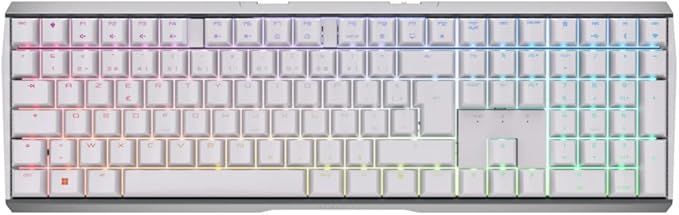 Cherry MX 3.0S Wireless Mechanical Gaming Keyboard. Aluminum Housing Built for Gamers w/MX Brown or Red Switches. RGB Backlit Color Display Over 16m Colors. (White w/MX Red Switches)
