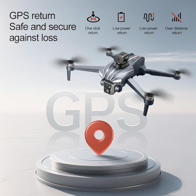 K18MAX GPS Drones with Camera for Adults 4K , 4.5" LCD remote controller, 360° obstacle avoidance, GPS-guided return-to-home, 5G Wi-Fi transmission, brushless motors, one-touch takeoff, 40 minutes of flight time— Ideal Gift & Toy for Beginners.