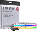 BTF-LIGHTING WS2811 Smart IC RGB FCOB COB LED Strip, UL Listed 720LEDs/m High Density Color Chasing Uniform Light, DC24V 3.28FT 12mm Width Tape Light for Home Party DIY Decor(No Adapter or Controller)