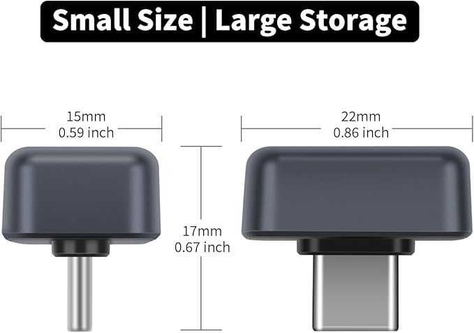 UnionSine USB C External SSD 128GB, USB3.2 Solid State Flash Drive Up to 450MB/s, Mini Type-C USB Drive SSD-Stick for iPhone 15/16/17 Series, Android Phone, Laptop, Tablet, TV, Car Audio