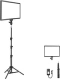 NEEWER 13" LED Video Light Panel, Studio Lighting Kit with Tripod Stand, 20W Bi Color Dimmable Photo Key Light for Streaming Photography Podcast Recording, CRI97+ 2400Lx/0.5m, 29.6Wh Battery, NL-192AI