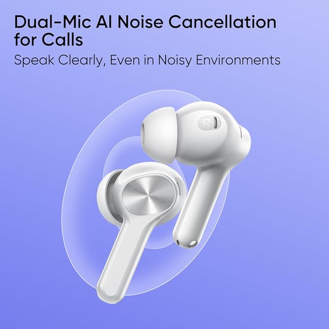 realme Buds T200 Lite Bluetooth in Ear Earbuds,4 Mic, AI ENC for Calls,48 Hours Total Playback with Fast Charging and Ultra Low Latency Gaming TWS, Google Fast Pair, with mic - (Gray)