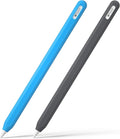 Hi Color Silicone Pencil Case Compatible with Apple Pencil 2nd generation Apple Pencil Pro Silicone Cover Sleeve for Ipad Pencil 2 Protective Cover for Apple Pen Accessories (sky blue+dark grey)