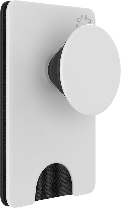 PopSockets Adhesive Phone Wallet and Card Holder with Grip, White - White Black