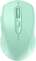 TECKNET Bluetooth Mouse, 4000DPI Wireless Mice for Laptop 2-in-1(BT 5.0/3.0+2.4Ghz) Computer Portable PC Mouse Wireless with USB Receiver for Mac (USB-A+Bluetooth, Green)