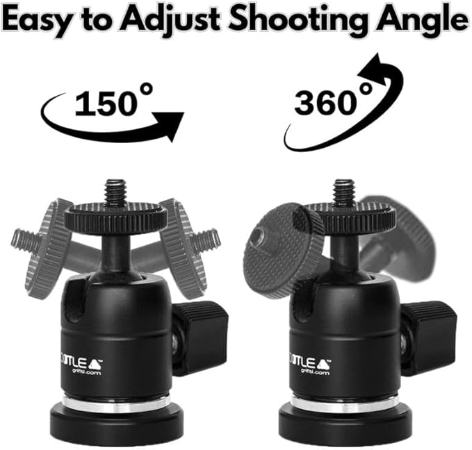 GRIFITI Nootle Magnetic Camera with Mini Ball Head Stand Magnet Foot for Cameras, Video Cams, Phone Mounts, Projector, Tablet Mount Accessories - Action Tripod Base Adapter with Ballhead