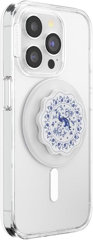 PopSockets Phone Grip for MagSafe, Magnetic Holder, Phone Stand, Cute - Peacock Saucer