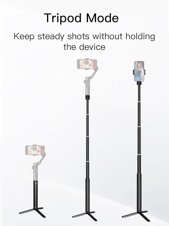 AOCHUAN 3-Axis Gimbal Stabilizer for Smartphone Smart X2 Black Kit & E10 Extension Rod