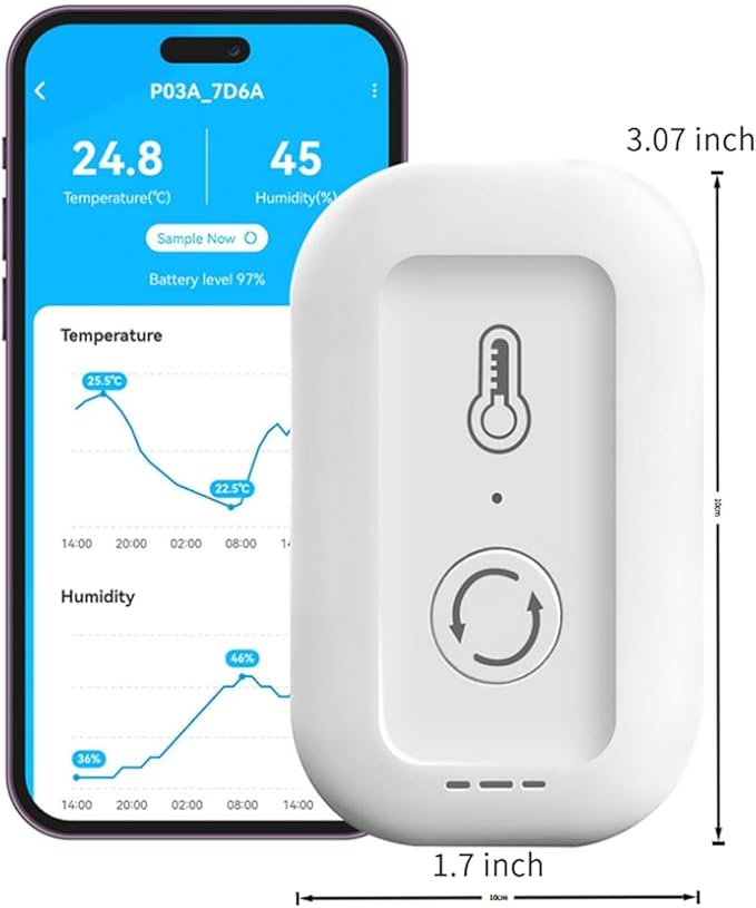 DAYBETTER Smart WiFi Thermometer Hygrometer, 2.4G Indoor Temperature Humidity Sensor with Real-Time App Alerts,Temperature Humidity Monitor for Home Nursery Greenhouse Pet 1pack