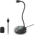 Plug & Play USB Computer Microphone, Flexible Gooseneck & Mute Button LED – Desktop Microphone for Gaming, YouTube, Streaming, Compatible with Windows/Mac (1.8m /6ft)