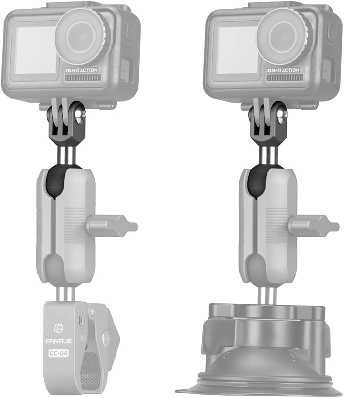 FANAUE GB-01 Action Camera Universal Ball Adapter Interface 1" Ball Assembly,Compatible with GOPRO Hero 9/10/11 and Other Brands of Action Cameras
