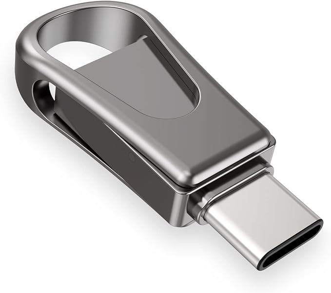 128GB USB C Flash Drive, 2-in-1 USB 3.0 Thumb Drive, Dual USB Memory Stick Pen Drive for Type-C Android Smartphones Tablets and New MacBook, Black