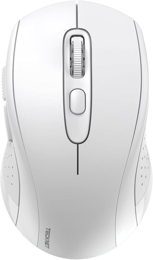 TECKNET Bluetooth Mouse, 4000DPI Wireless Mice for Laptop 2-in-1(BT 5.0/3.0+2.4Ghz) Computer Portable PC Mouse Wireless with USB Receiver for Mac (USB-A+Bluetooth, White)