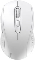 TECKNET Bluetooth Mouse, 4000DPI Wireless Mice for Laptop 2-in-1(BT 5.0/3.0+2.4Ghz) Computer Portable PC Mouse Wireless with USB Receiver for Mac (USB-A+Bluetooth, White)