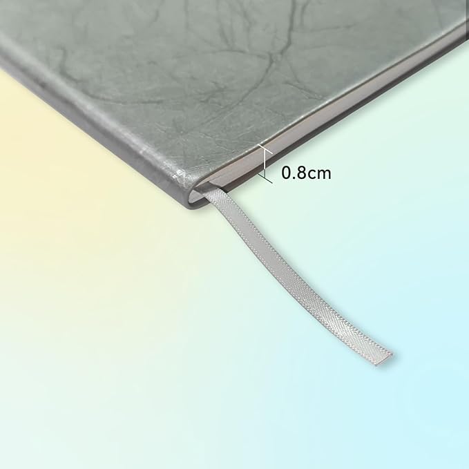 Yuan Smart Notebook, Smart Notebook with Sliver Soft Leather Cover for Smart Pen Writing Set, Small Blank Notebooks Tiny Notepads Pages, 5.9" x 5.9", 50 Sheets/100 Pages, Sliver Bookmark