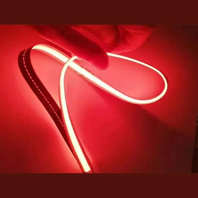 16.4FT5M COB Flexible LED Strip Light DC12V24V 528ledsm Bendable Tape (24V, Red)