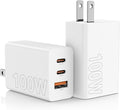 Hzevn 2Pack 65W USB C Wall Charger Block, 3-Port USB C Charging Adapter,Multi Super Fast Charging Power Plug Cube for MacBook Pro/Air,i-Pad Pro,i-Phone 17/16/15, Galaxy S25,and More-White