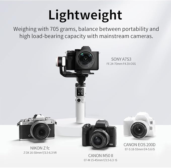 Zhiyun Crane M3S Handheld Gimbal 3-Axis Stabilizer All in One Design for Mirrorless Cameras Like Sony,Canon,Smartphone Like iPhone,Sumsung,Action Cameras Like Gopro (Crane M3 Upgrade Version in 2023)