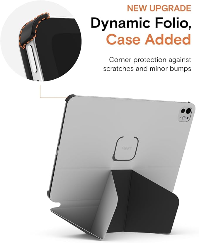 MOFT Dynamic Folio Case for iPad Pro 11" (M5 2025 / M4 2024)-[Reinforced Corner Protection] Stable Slim Magnetic Stand with 20+ Viewing Angles, Premium MOVAS Leather, Misty Cove x Jet Black