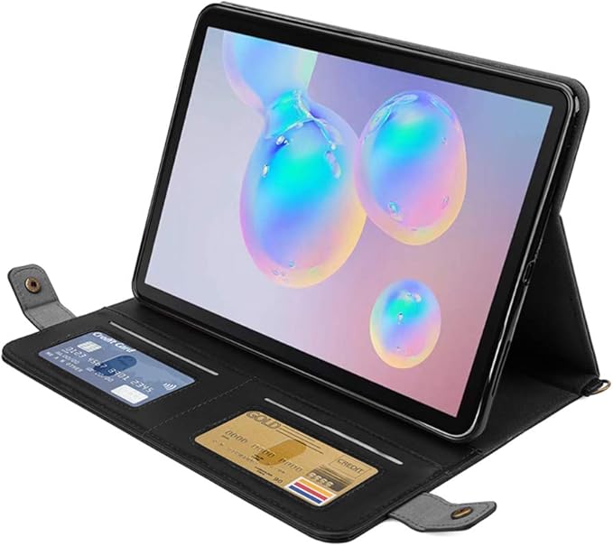 Handbag Case for iPad 10.2" (2019-2021) & iPad Pro/Air 10.5", Techcircle Folio Stand iPad Crossbody Wallet Case with Pencil Holder & Envelope Pocket, Hand Strap+Shoulder Strap Protective Cover, Black