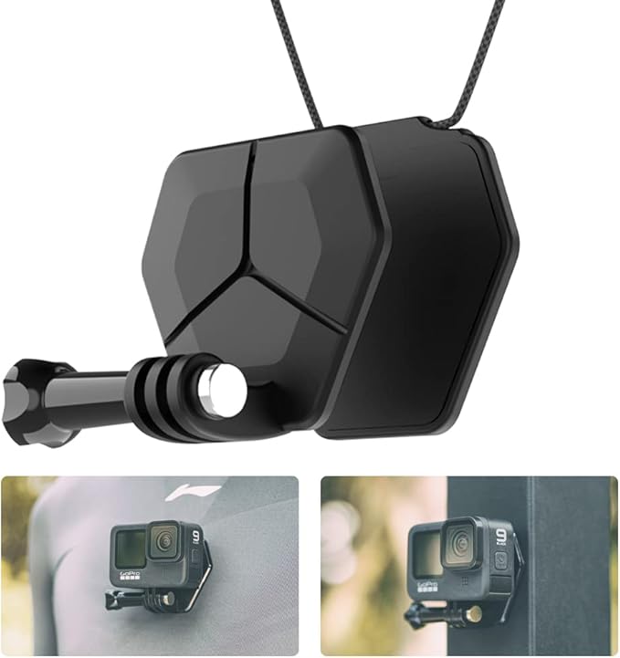 Magnetic Neck Mount for Action Cameras, Quick Release Chest Mount with Strap, POV Vlogging Compatible with GoPro Hero 13 12 11 10 9 8 Black,DJI Osmo Action 6 5 pro/4/3/2 and More