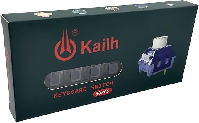 Kailh Box Black Switches for Mechanical Keyboard,3-Pin 60gf Linear/Factory Lubed/Dust&Waterproof Switches(Kailh Box Black,36Pcs)