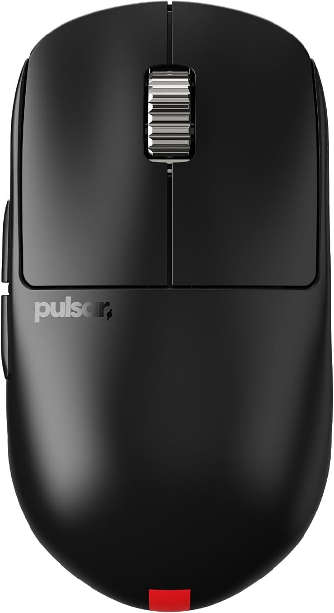 Pulsar Gaming Gears X2H v3 eS Wireless Gaming Mouse, Ultra Lightweight 1.87 oz (60g), Symmetrical, Optical Switch, 32000 DPI, 750 IPS, XS-1 Sensor, 8k Compatible (Mini, Black)