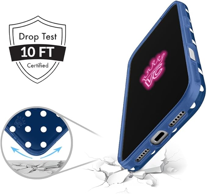 VELVET CAVIAR Case for iPhone 17 Pro Max | Compatible with MagSafe | 10ft Drop Tested | Silver Holographic Phone Cases | Midnight Polka Dot