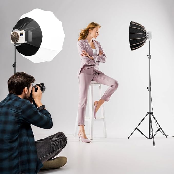 ZC-100BI 100W COB Video Light with Bowens Mount,10000Lux/m 2700K-7500K Bi-Color Camera Light with 10 Scenario Simulations Control Continuous Lighting for Photography (ZC-100bi White)