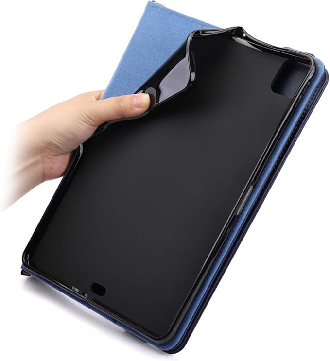 Handbag Case for iPad Pro 13-inch M5 2025/M4 2024, Techcircle Folio Stand PU Leather Crossbody Wallet Case with Pencil Holder, Hand Strap & Shoulder Strap, Navy